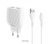 Зарядное устройство сетевое HOCO Lightning Cable Max energy C78A |2USB, 2.4A|