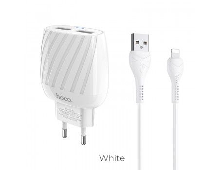 Зарядное устройство сетевое HOCO Lightning Cable Max energy C78A |2USB, 2.4A|