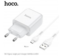 Зарядное устройство сетевое HOCO Micro USB cable Vigour N2 |1USB, 2.1A| (Safety Certified)