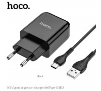 Зарядное устройство сетевое HOCO Type-C cable Vigour N2 |1USB, 2.1A| (Safety Certified)