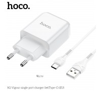 Зарядное устройство сетевое HOCO Type-C cable Vigour N2 |1USB, 2.1A| (Safety Certified)