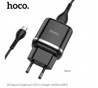 Зарядное устройство сетевое HOCO Micro USB cable Special FCP, AFC N3 |1USB, 18W/3A, QC3.0| (Safety Certified)