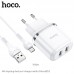 Зарядное устройство сетевое HOCO Micro USB cable Aspiring dual port charger set N4 |2USB, 2.4A|