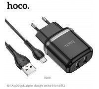 Зарядное устройство сетевое HOCO Micro USB cable Aspiring dual port charger set N4 |2USB, 2.4A|