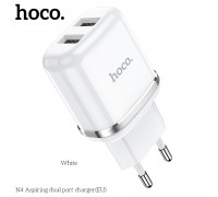 Зарядное устройство сетевое HOCO Aspiring dual port charger  N4 |2USB, 2.4A| (Safety Certified)