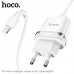 Зарядное устройство сетевое HOCO Lightning Cable Ardent charger set N1 |1USB, 2.4A, 12W| (Safety Certified)