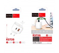 Зарядное устройство сетевое KONI Strong KS72Q |1USB/1Type-C, 3A, QC/PD|