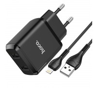 Зарядное устройство сетевое HOCO Lightning cable Speedy dual port charger set N7 |2USB, 2.1A| (Safety Certified)