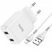 Зарядное устройство сетевое HOCO Lightning cable Speedy dual port charger set N7 |2USB, 2.1A| (Safety Certified)