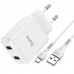 Зарядное устройство сетевое HOCO Micro USB cable Speedy dual port charger set N7 |2USB, 2.1A| (Safety Certified)