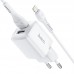 Зарядное устройство сетевое HOCO Lightning Cable Briar dual port charger set N8 |2USB, 2.4A| (Safety Certified)