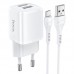 Зарядное устройство сетевое HOCO Micro USB Cable Briar dual port charger set N8 |2USB, 2.4A| (Safety Certified)