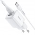 Зарядное устройство сетевое HOCO Type-C Cable Briar dual port charger set N8 |2USB, 2.4A| (Safety Certified)