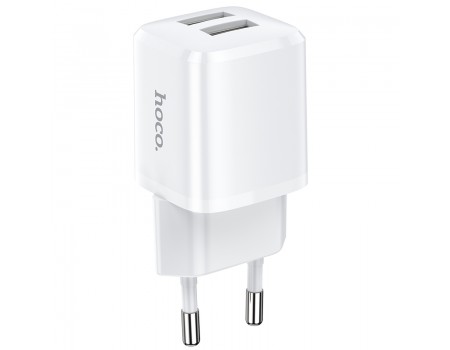 Зарядное устройство сетевое HOCO Briar dual port charger N8 |2USB, 2.4A| (Safety Certified)