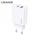 Зарядное устройство сетевое USAMS T35 Fast Charger US-CC121 |1USB/1Type-C, 20W, PD3.0/QC|