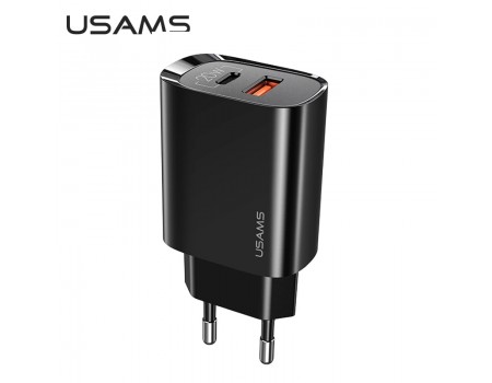 Зарядное устройство сетевое USAMS T35 Fast Charger US-CC121 |1USB/1Type-C, 20W, PD3.0/QC|