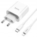 Зарядное устройство сетевое HOCO Type-C to Lightning cable Rapido charger set C80A |1USB/1Type-C, QC/PD, 20W, 3A|