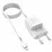 Зарядное устройство сетевое HOCO Type-C to Lightning Cable Prestige charger set N20 |1USB/1Type-C, 20W, 3A, QC/PD|