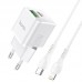 Зарядное устройство сетевое HOCO Type-C to Lightning Cable Prestige charger set N20 |1USB/1Type-C, 20W, 3A, QC/PD|