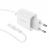 Зарядное устройство сетевое BOROFONE Type-C to Lightning cable Easy Speed single port charger BA57A |Type-C, 20W/3A, PD/QC|