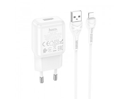 Зарядное устройство сетевое HOCO Lightning cable single port charger set C96A |1USB, 2.1A|