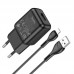 Зарядное устройство сетевое HOCO Lightning cable single port charger set C96A |1USB, 2.1A|