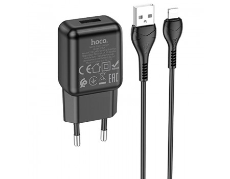 Зарядное устройство сетевое HOCO Lightning cable single port charger set C96A |1USB, 2.1A|