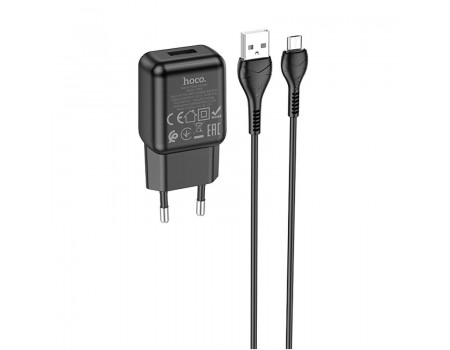 Зарядное устройство сетевое HOCO Micro USB cable single port charger set C96A |1USB, 2.1A|