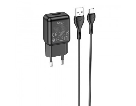 Зарядное устройство сетевое HOCO Type-C cable single port charger set C96A |1USB, 2.1A|