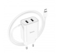 Зарядное устройство сетевое HOCO Micro USB Cable Courser dual-port charger C103A |2USB, 2.1A|