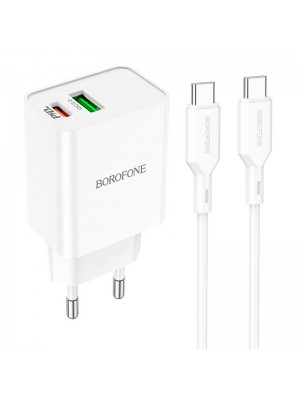 Зарядний пристрій BOROFONE Type-C to Type-C Cable Resource charger BA69A |1USB/1Type-C, 20W/3A, PD/QC|