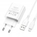 Зарядное устройство сетевое BOROFONE Micro USB Cable Aspirer single port charger set BA74A |1USB, 2.1A|