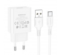 Зарядний пристрій BOROFONE Type-C Cable Aspirer single port charger set BA74A |1USB, 2.1A|