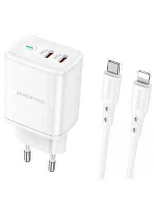 Зарядное устройство сетевое BOROFONE Type-C to Lightning cable Reacher dual port charger set BN9 |2Type-C, 35W/3A, PD/QC|