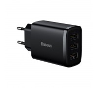 Зарядное устройство сетевое Baseus Compact  Charger 3U 17W EU |3USB, QC, 3.4A|  (CCXJ020102)