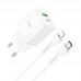 Зарядное устройство сетевое HOCO Type-C to Lightning Cable Founder charger set N28 |1USB/1Type-C, 20W/3A, PD/QC|