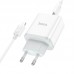 Зарядное устройство сетевое HOCO Type-C to Lightning Cable Stage dual port charger set C105A |1USB/1Type-C, 20W/3A, PD/QC|