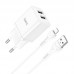 Зарядное устройство сетевое HOCO Lightning Cable Maker dual port charger set N25 |2USB, 2.1A|