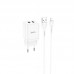 Зарядное устройство сетевое HOCO Lightning Cable Maker dual port charger set N25 |2USB, 2.1A|