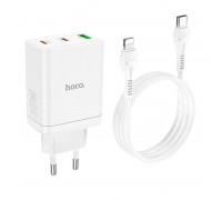 Зарядное устройство сетевое HOCO Type-C to Lightning cabel Start three-port charger N33 |1USB/2Type-C, PD/QC, 35W/3A|