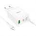 Зарядное устройство сетевое HOCO Type-C to Lightning cabel Start three-port charger N33 |1USB/2Type-C, PD/QC, 35W/3A|