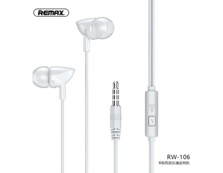 Навушники REMAX with mic Wired Earphone RW-106 HD Mic