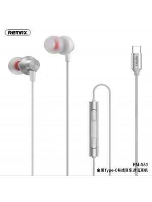 Наушники REMAX Type-C Metal Wired Earphone RM-560