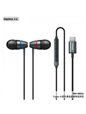 Наушники REMAX Type-C Metal Wired Earphone for Music & Call RM-660a