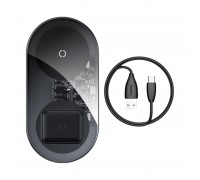 Бездротова зарядка Qi BASEUS Simple 2in1 Wireless Charger 18W Max For Phones+Pods (WXJK-01)