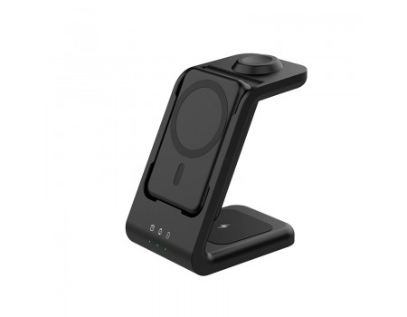 Бездротова зарядка Qi 3in1 Magnetic Wireless Charger with 5000mAh Power Bank XYJ W16 |Phone, Apple Watch, AirPods|