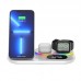 Бездротова зарядка Qi 4in1 Wireless Charger RGB/Clock XYJ A06 |30W Total, Phone/Watch/Earphones|