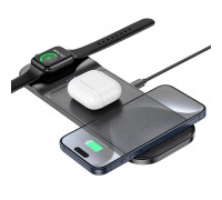 Бездротова зарядка Qi HOCO Step 3-in-1 Wireless Fast Charger CQ5 (iWatch) |22.5 W Total|