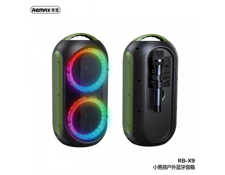 Портативная колонка-караоке REMAX Little Boy RGB LED Outdoor Wireless Speaker RB-X9 |30W,BT5.0, TF, USB,  2.5Hours|