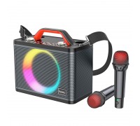 Портативна колонка-караоке HOCO Jenny dual mic бездротовий karaoke BT speaker BS57 |BT5.0, TWS/USB/TF/AUX, 25W|